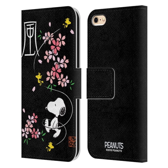 Head Case Designs Officially Licensed Peanuts Oriental Snoopy Cherry Blossoms Leather Book Wallet Case Cover Compatible with Apple iPhone 6 / iPhone 6s