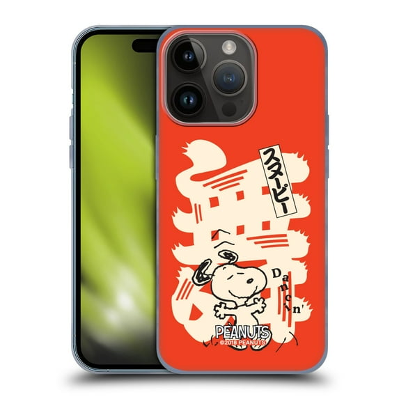 Head Case Designs Officially Licensed Peanuts Oriental Snoopy Dancing Soft Gel Case Compatible with Apple iPhone 15 Pro