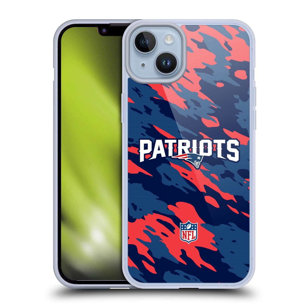 Head Case Designs NFL New England Patriots Logo Camou Soft Gel Case for Apple iPhone 14 Plus