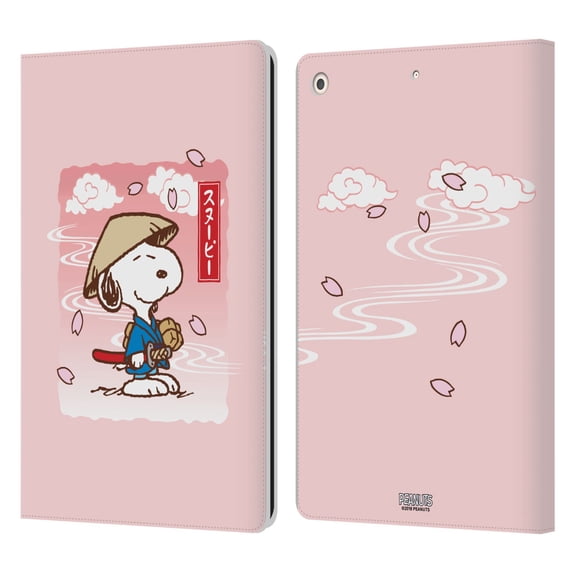 Head Case Designs Officially Licensed Peanuts Oriental Snoopy Samurai Leather Book Wallet Case Cover Compatible with Apple iPad 10.2 2019/2020/2021