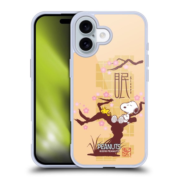 Head Case Designs Peanuts Oriental Snoopy Sleepy Soft Gel Case for Apple iPhone 16