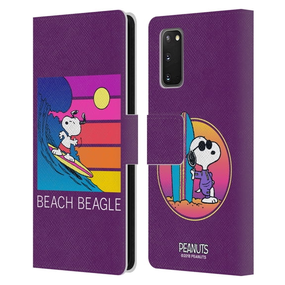 Head Case Designs Officially Licensed Peanuts Snoopy Aloha Disco Beach Beagle Leather Book Wallet Case Cover Compatible with Samsung Galaxy S20 / S20 5G