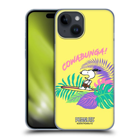 Head Case Designs Officially Licensed Peanuts Snoopy Aloha Disco Cowabunga! Hard Back Case Compatible with Apple iPhone 15