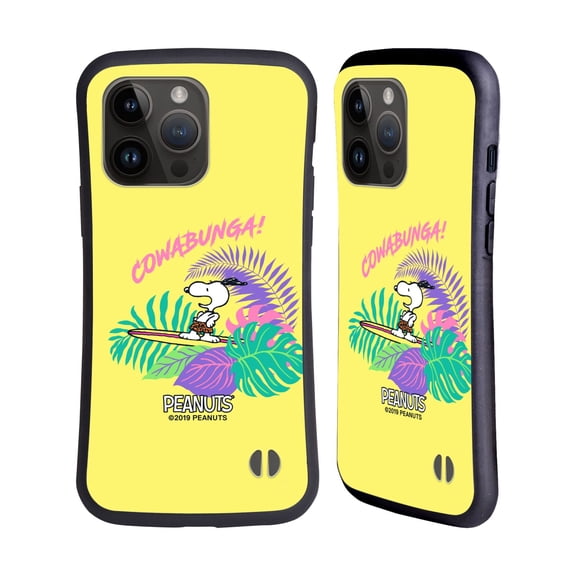 Head Case Designs Officially Licensed Peanuts Snoopy Aloha Disco Cowabunga! Hybrid Case Compatible with Apple iPhone 15 Pro Max