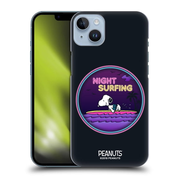 Head Case Designs Officially Licensed Peanuts Snoopy Aloha Disco Night Surfer Hard Back Case Compatible with Apple iPhone 14 Plus