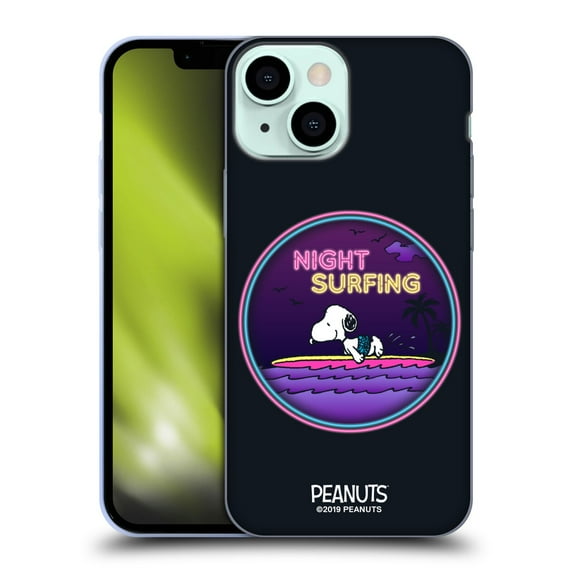 Head Case Designs Officially Licensed Peanuts Snoopy Aloha Disco Night Surfer Soft Gel Case Compatible with Apple iPhone 13 Mini