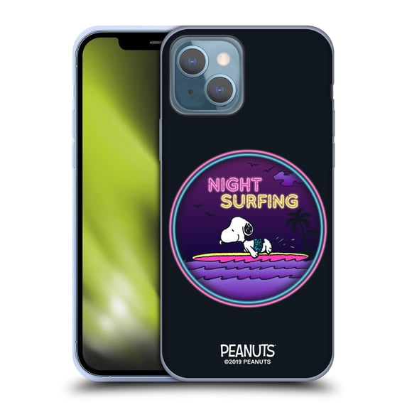 Head Case Designs Officially Licensed Peanuts Snoopy Aloha Disco Night Surfer Soft Gel Case Compatible with Apple iPhone 13