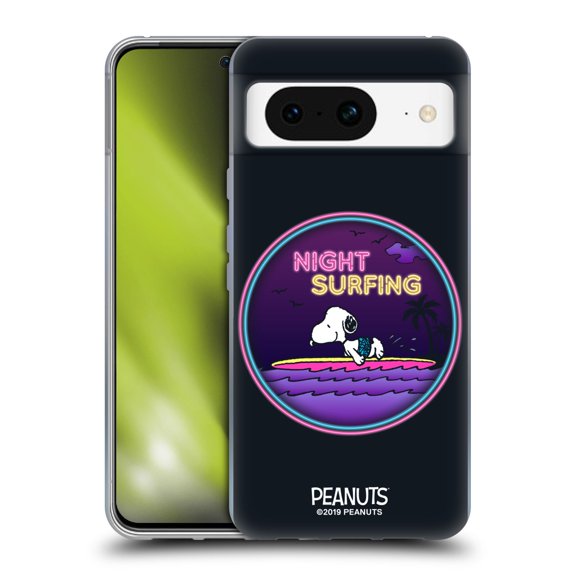 Head Case Designs Officially Licensed Peanuts Snoopy Aloha Disco Night Surfer Soft Gel Case Compatible with Google Pixel 8