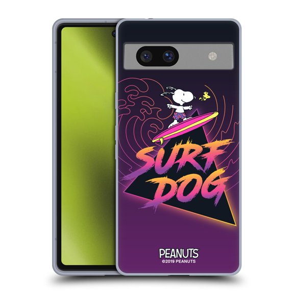 Head Case Designs Officially Licensed Peanuts Snoopy Aloha Disco Surf Dog Soft Gel Case Compatible with Google Pixel 7a