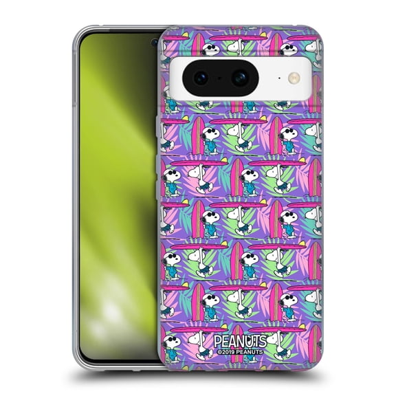 Head Case Designs Officially Licensed Peanuts Snoopy Aloha Disco Surf Pattern Soft Gel Case Compatible with Google Pixel 8