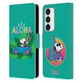 thumbnail image 1 of Head Case Designs Officially Licensed Peanuts Snoopy Aloha Disco Tropical Surf Leather Book Wallet Case Cover Compatible with Samsung Galaxy S23 5G, 1 of 6