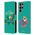 thumbnail image 1 of Head Case Designs Officially Licensed Peanuts Snoopy Aloha Disco Tropical Surf Leather Book Wallet Case Cover Compatible with Samsung Galaxy S22 Ultra 5G, 1 of 6