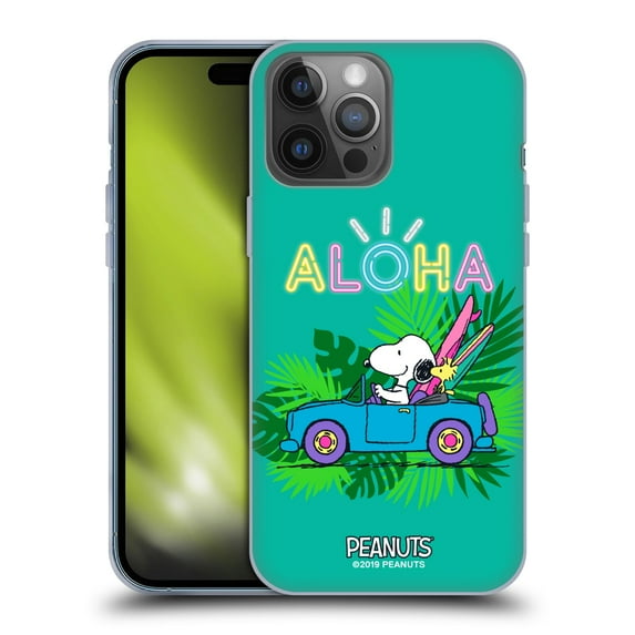 Head Case Designs Officially Licensed Peanuts Snoopy Aloha Disco Tropical Surf Soft Gel Case Compatible with Apple iPhone 14 Pro Max