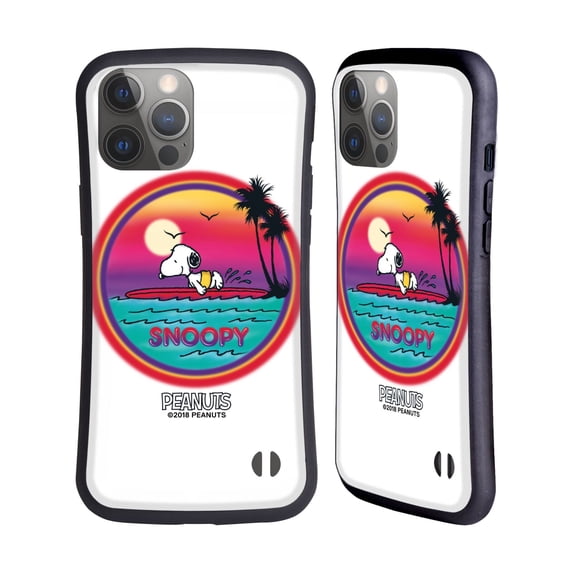 Head Case Designs Officially Licensed Peanuts Snoopy Boardwalk Airbrush Beach Surf Hybrid Case Compatible with Apple iPhone 14 Pro Max