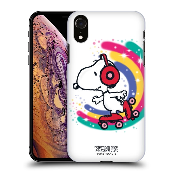 Head Case Designs Officially Licensed Peanuts Snoopy Boardwalk Airbrush Colourful Skating Hard Back Case Compatible with Apple iPhone XR