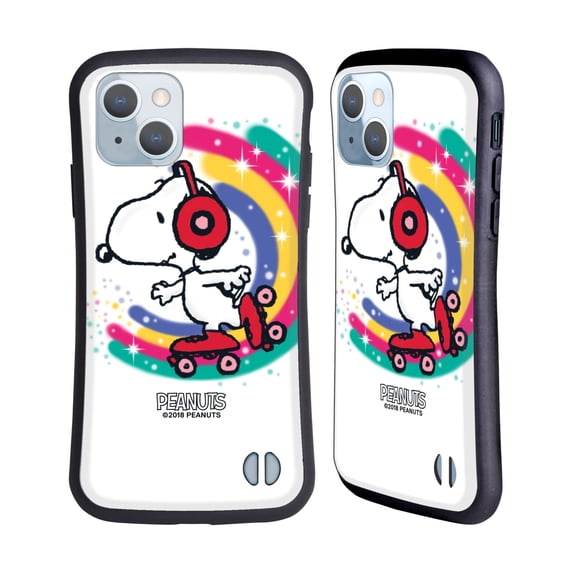 Head Case Designs Officially Licensed Peanuts Snoopy Boardwalk Airbrush Colourful Skating Hybrid Case Compatible with Apple iPhone 14