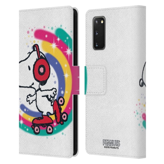 Head Case Designs Officially Licensed Peanuts Snoopy Boardwalk Airbrush Colourful Skating Leather Book Wallet Case Cover Compatible with Samsung Galaxy S20 / S20 5G