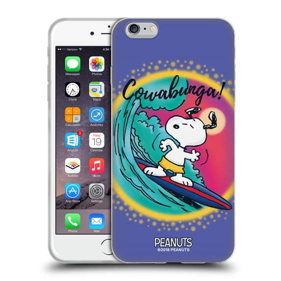 Head Case Designs Officially Licensed Peanuts Snoopy Boardwalk Airbrush Cowabunga Surf Soft Gel Case Compatible with Apple iPhone 6 Plus / iPhone 6s Plus