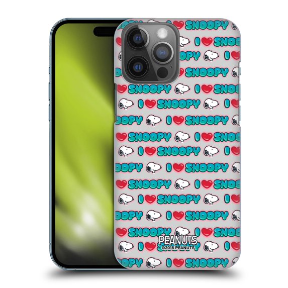 Head Case Designs Officially Licensed Peanuts Snoopy Boardwalk Airbrush I Love Pattern Hard Back Case Compatible with Apple iPhone 14 Pro Max