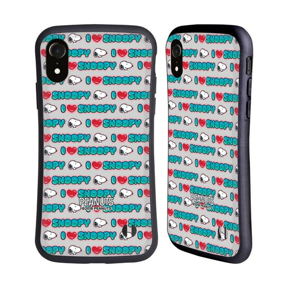 Head Case Designs Officially Licensed Peanuts Snoopy Boardwalk Airbrush I Love Pattern Hybrid Case Compatible with Apple iPhone XR