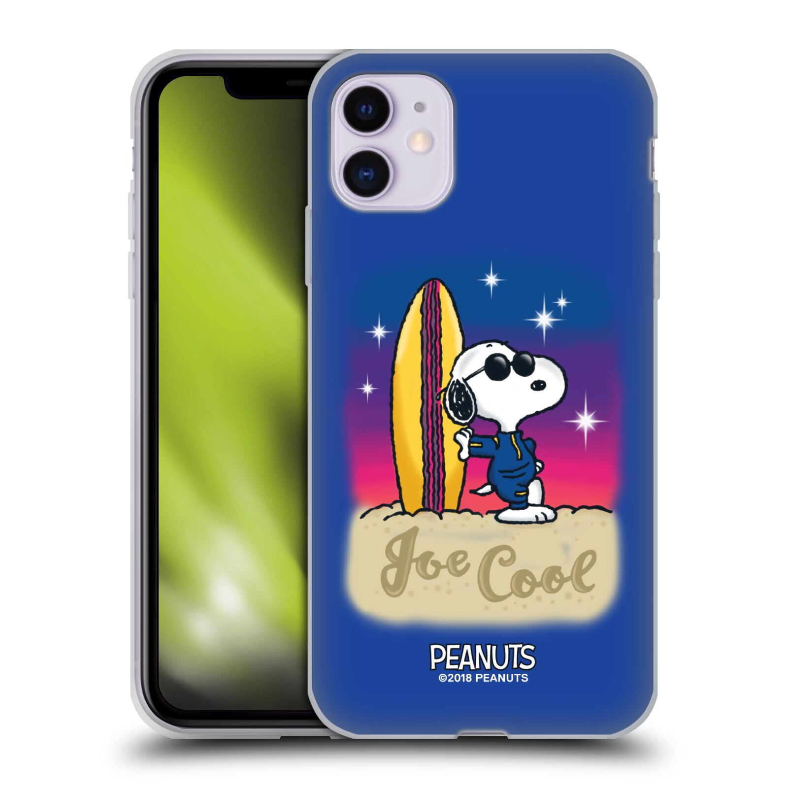 Head Case Designs Officially Licensed Peanuts Snoopy Boardwalk Airbrush Joe  Cool Surf Soft Gel Case Compatible with Apple iPhone 11 