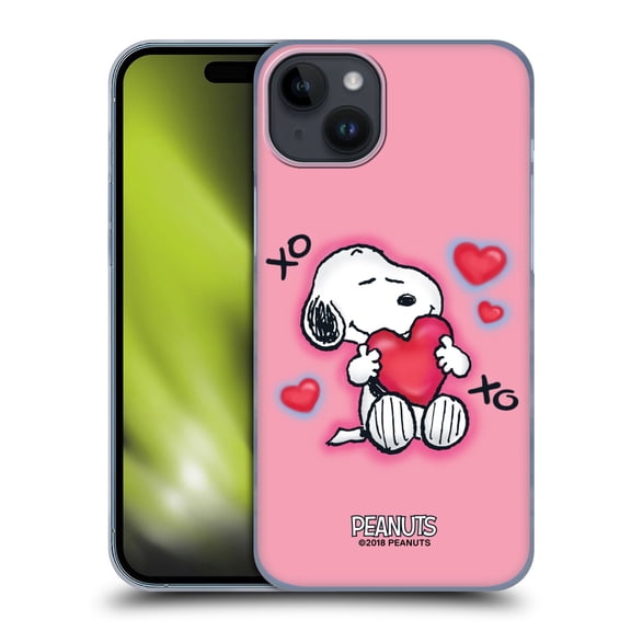 Head Case Designs Officially Licensed Peanuts Snoopy Boardwalk Airbrush XOXO Hard Back Case Compatible with Apple iPhone 15 Plus