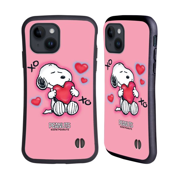 Head Case Designs Officially Licensed Peanuts Snoopy Boardwalk Airbrush XOXO Hybrid Case Compatible with Apple iPhone 15