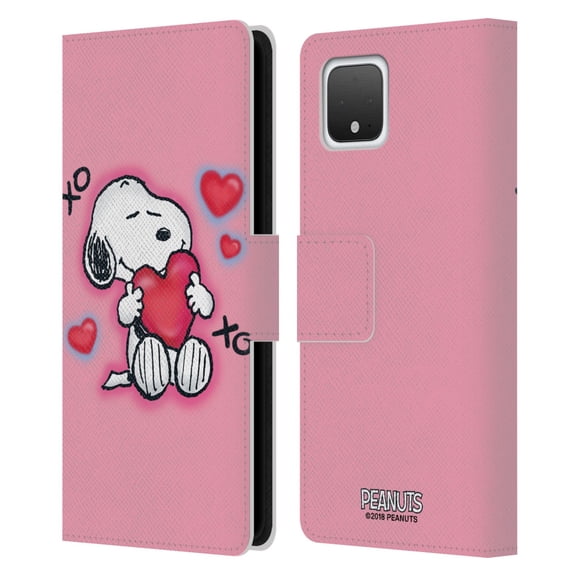 Head Case Designs Officially Licensed Peanuts Snoopy Boardwalk Airbrush XOXO Leather Book Wallet Case Cover Compatible with Google Pixel 4