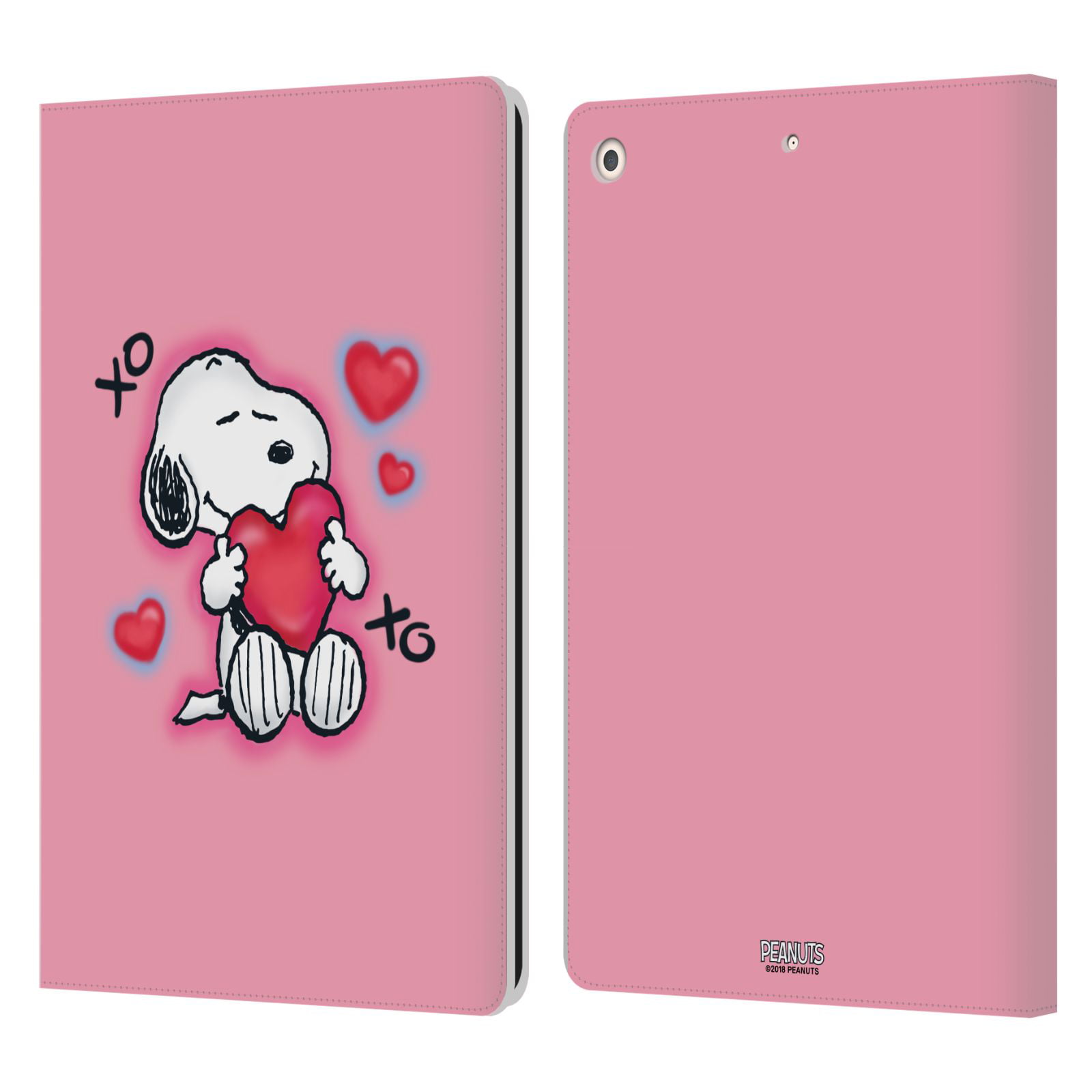 Head Case Designs Officially Licensed Peanuts Snoopy Boardwalk Airbrush  XOXO Leather Book Wallet Case Cover Compatible with Apple iPad 10.2  2019/2020/2021 