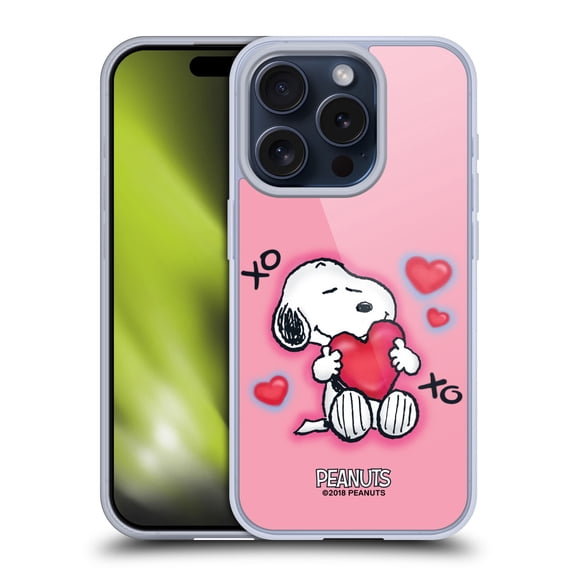 Head Case Designs Peanuts Snoopy Boardwalk Airbrush XOXO Soft Gel Case for Apple iPhone 15 Pro