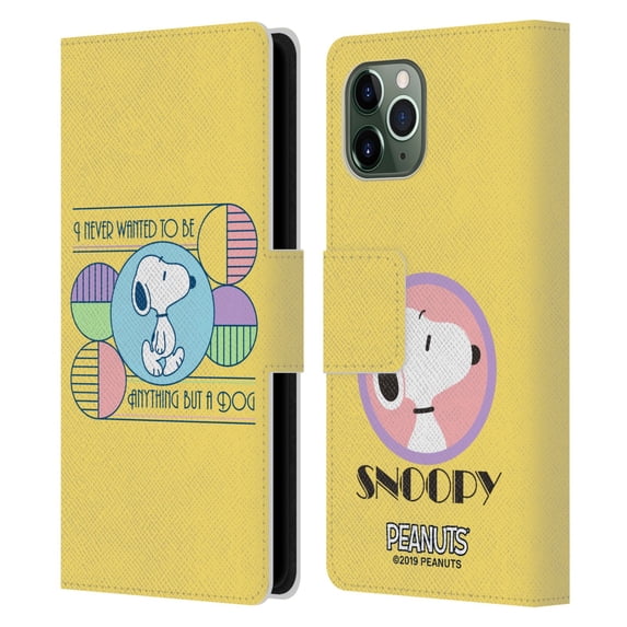 Head Case Designs Officially Licensed Peanuts Snoopy Deco Dreams Dog Leather Book Wallet Case Cover Compatible with Apple iPhone 11 Pro