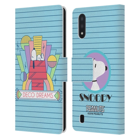 Head Case Designs Officially Licensed Peanuts Snoopy Deco Dreams House Dreams Leather Book Wallet Case Cover Compatible with Samsung Galaxy A01 (2020)