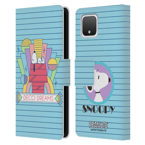 Head Case Designs Officially Licensed Peanuts Snoopy Deco Dreams House Dreams Leather Book Wallet Case Cover Compatible with Google Pixel 4