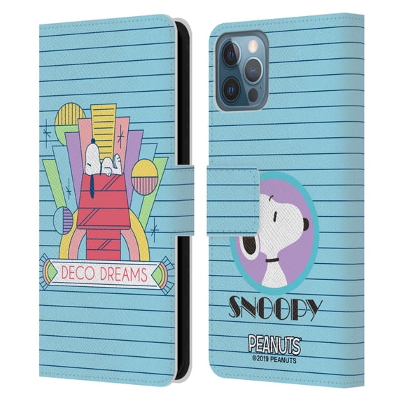 Head Case Designs Officially Licensed Peanuts Snoopy Deco Dreams House Dreams Leather Book Wallet Case Cover Compatible with Apple iPhone 12 / iPhone 12 Pro