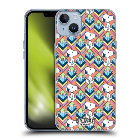 Head Case Designs Officially Licensed Peanuts Snoopy Deco Dreams Orange Pattern Soft Gel Case Compatible with Apple iPhone 14 Plus