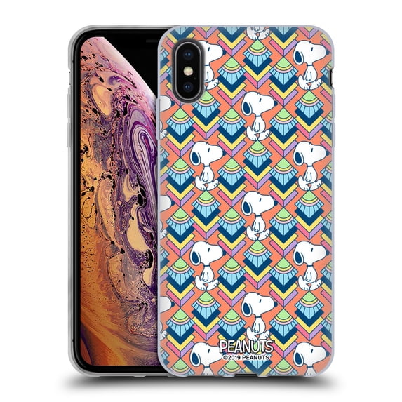 Head Case Designs Officially Licensed Peanuts Snoopy Deco Dreams Orange Pattern Soft Gel Case Compatible with Apple iPhone XS Max