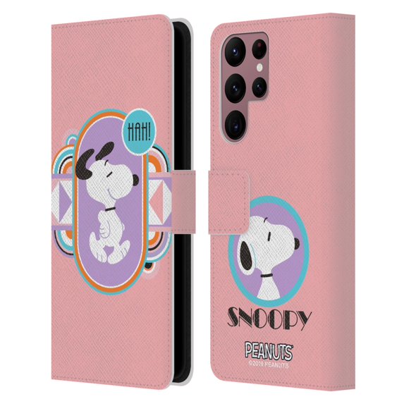 Head Case Designs Officially Licensed Peanuts Snoopy Deco Dreams Pastels Leather Book Wallet Case Cover Compatible with Samsung Galaxy S22 Ultra 5G
