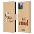 thumbnail image 1 of Head Case Designs Officially Licensed Peanuts Snoopy Hug Got A Hug Leather Book Wallet Case Cover Compatible with Apple iPhone 12 / iPhone 12 Pro, 1 of 6