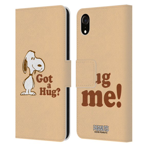 Head Case Designs Officially Licensed Peanuts Snoopy Hug Got A Hug Leather Book Wallet Case Cover Compatible with Apple iPhone XR