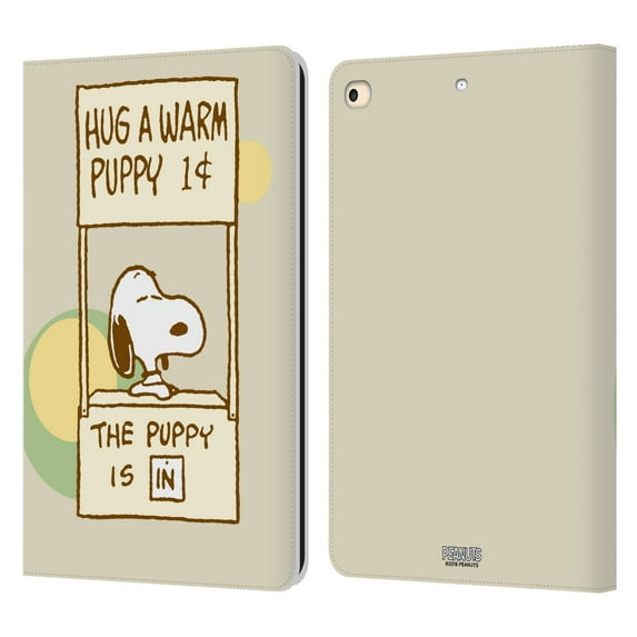 Head Case Designs Officially Licensed Peanuts Snoopy Hug Warm Leather Book Wallet Case Cover Compatible with Apple iPad 9.7 2017 / iPad 9.7 2018