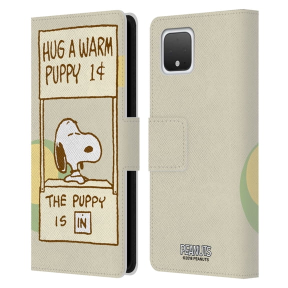 Head Case Designs Officially Licensed Peanuts Snoopy Hug Warm Leather Book Wallet Case Cover Compatible with Google Pixel 4