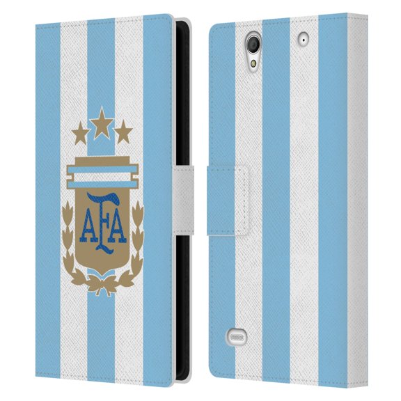 Head Case Designs Officially Licensed Argentina National Football Team 2024/25 Crest Kit Home Leather Wallet Case Compatible with Sony Xperia C4 / E5303 / E5306