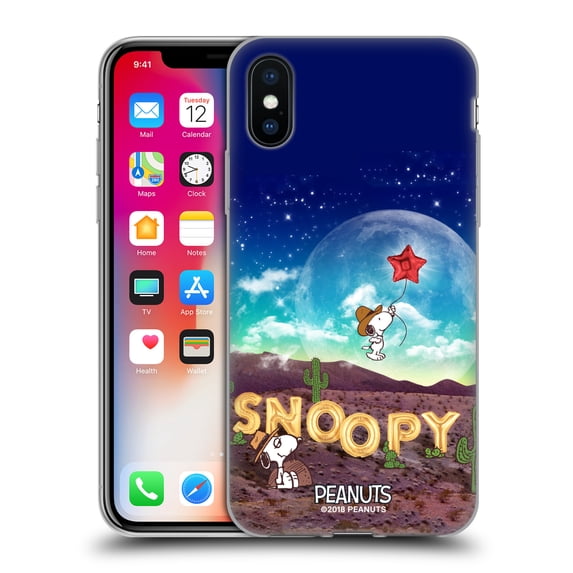 Head Case Designs Officially Licensed Peanuts Snoopy Space Cowboy Nebula Fly Balloon Soft Gel Case Compatible with Apple iPhone X / iPhone XS