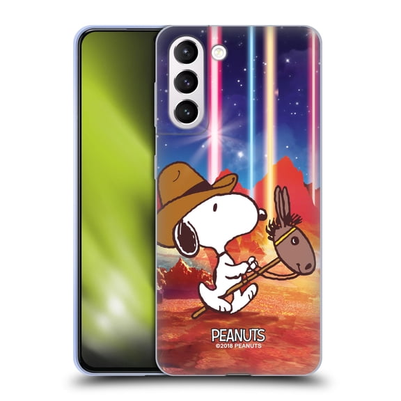 Head Case Designs Officially Licensed Peanuts Snoopy Space Cowboy Nebula Horse Riding Soft Gel Case Compatible with Samsung Galaxy S21+ 5G