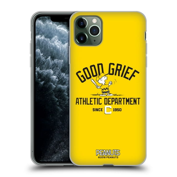 Head Case Designs Officially Licensed Peanuts Varsity Sports Charlie Brown Good Grief Soft Gel Case Compatible with Apple iPhone 11 Pro Max