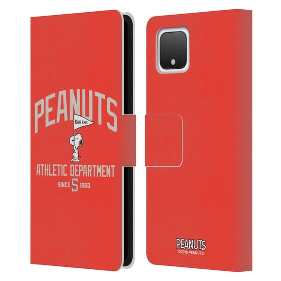 Head Case Designs Officially Licensed Peanuts Varsity Sports Snoopy Athletic Department Leather Book Wallet Case Cover Compatible with Google Google Pixel 4