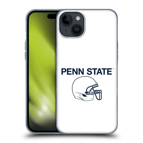 Head Case Designs Officially Licensed Pennsylvania State University PSU The Pennsylvania State University Helmet Logotype Gel Case Compatible with Apple iPhone 15 Plus
