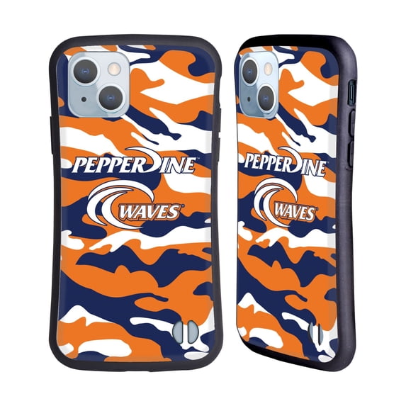 Head Case Designs Officially Licensed Pepperdine University Pepperdine University Art Camou Hybrid Case Compatible with Apple iPhone 14