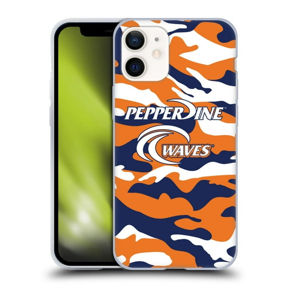 Head Case Designs Officially Licensed Pepperdine University Pepperdine University Art Camou Soft Gel Case Compatible with Apple iPhone 12 Mini