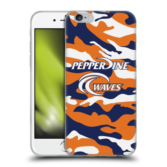 Head Case Designs Officially Licensed Pepperdine University Pepperdine University Art Camou Soft Gel Case Compatible with Apple iPhone 6 / iPhone 6s